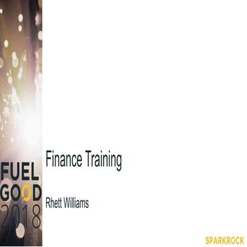 Fuel Good 2018: Finance Management Pre-Conference Training