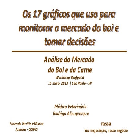 [Palestra] Os 17 gráficos que utilizo para monitorar, acompanhar o mercado do...
