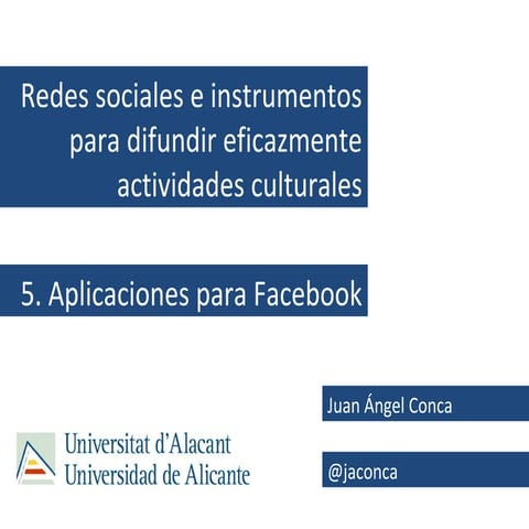 Aplicaciones para Facebook: Shortstack, Easypromos y RSS Graffitti.
