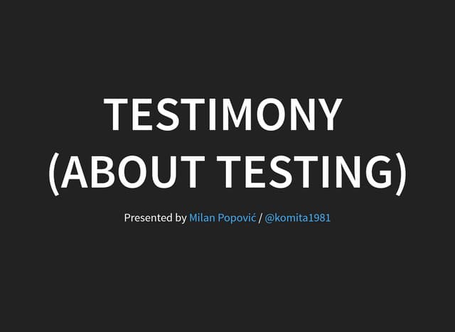 Developers’ mDay u Banjoj Luci - Milan Popović, PHP Srbija – Testimony (about...