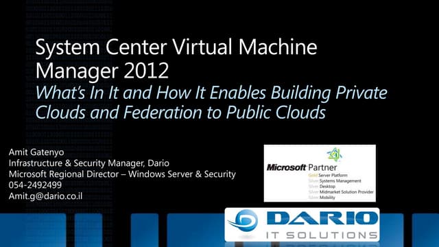 System Center  Virtual Machine Manager 2012 - Whats New