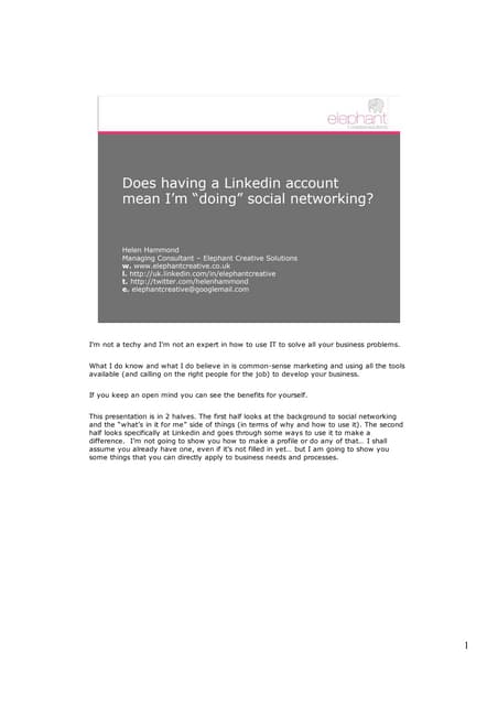 04 06 10 Does having a Linkedin profile mean I'm "doing social networking"?