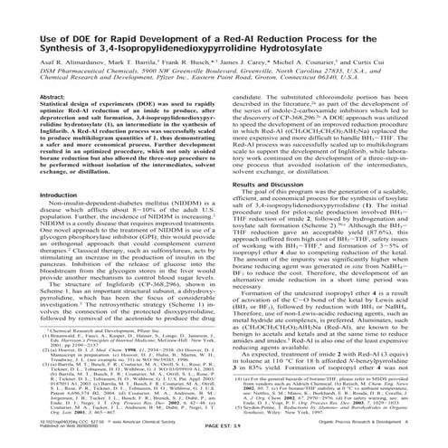 Rapid Process Development Using Design of Experiments