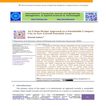 An Urban Design Approach to a Sustainable Compact City in New Growth Potentia...