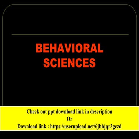 Social and Behavioral sciences