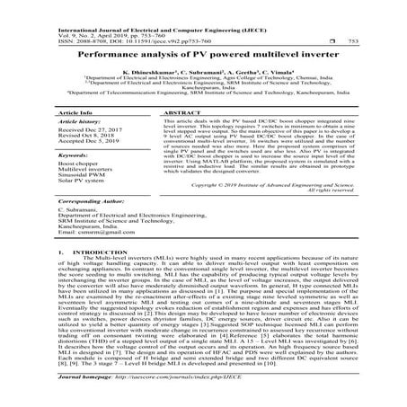 Performance analysis of PV powered multilevel inverter
