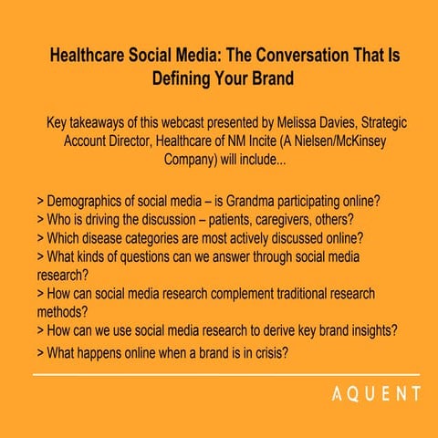 Aquent/AMA Webcast: Healthcare Social Media: The Conversation That Is Definin...