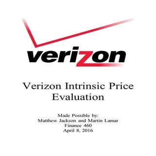 Verizon Intrinsic Price Evaluation