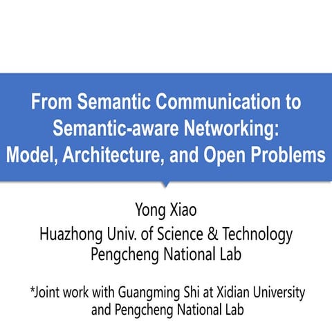 Towards a theory of semantic communication | PPT