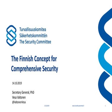 Vesa Valtonen: All-of-society Preparedness – a Finnish Comprehensive Model