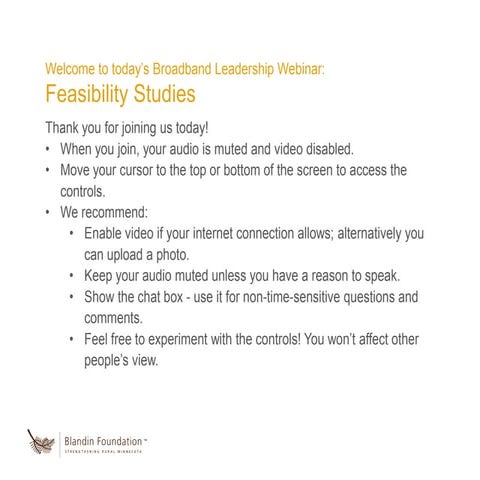 Feasibility Studies: Blandin Broadband Leadership Webinar Archive