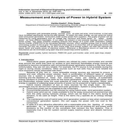 Measurement and Analysis of Power in Hybrid System