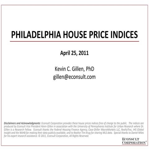 Philadelphia House Price Indices, 2011 Q1 