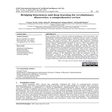 Bridging biosciences and deep learning for revolutionary discoveries: a ...