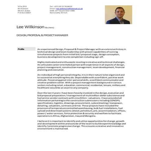 Lee Wilkinson CV