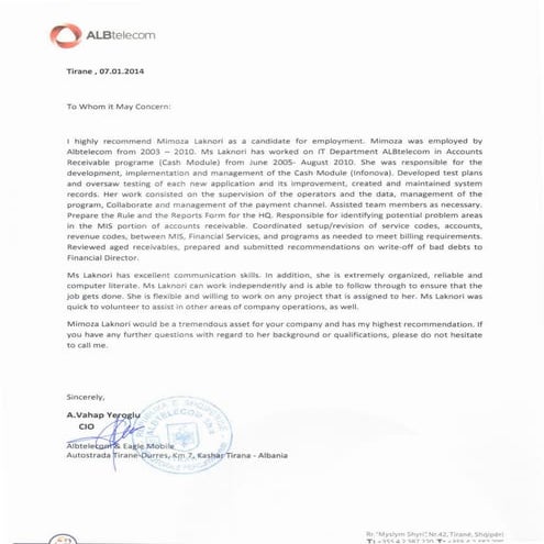 Reccomendation Letter | PDF