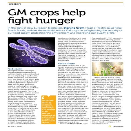 Sterling paper GM crops fight world hunger.IFST Food Science & Technology Jou...