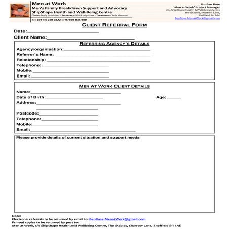 REFERRAL FORM_Men at Work (2015) | PDF