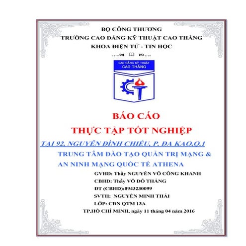 Báo Cáo Thực Tập Tốt Nghiệp