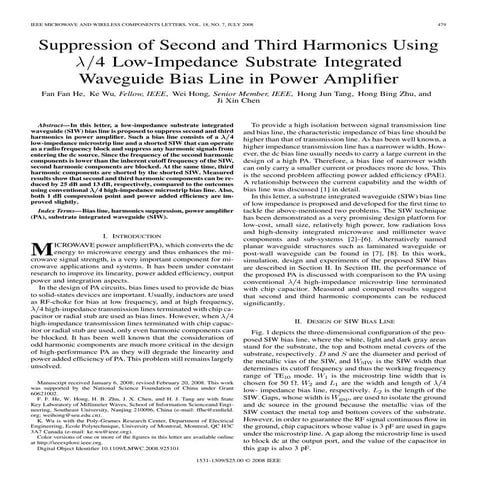 Suppression of Second and Third Harmonics Using lambda 4 Low-Impedance ...