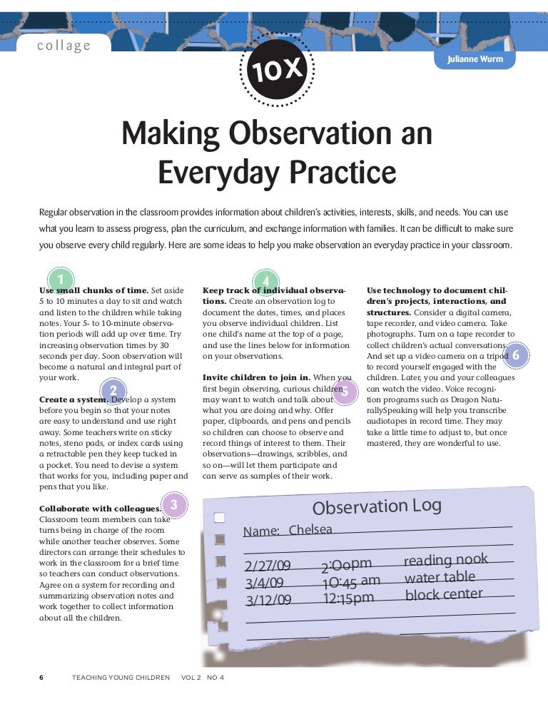 Making observation an everyday practice