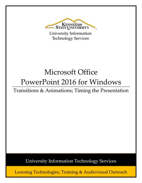 Powerpoint 2016 transitions animations timing the presentation