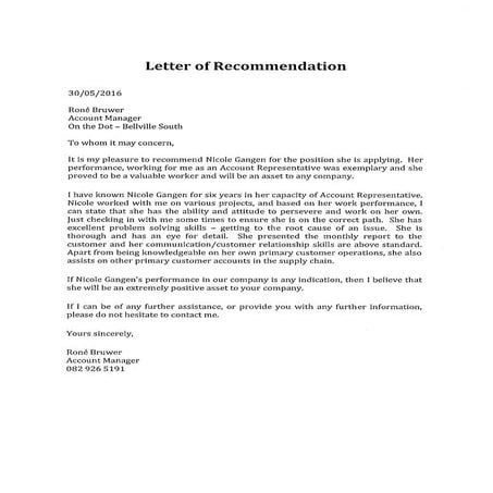 Letter of Recomendation | PDF