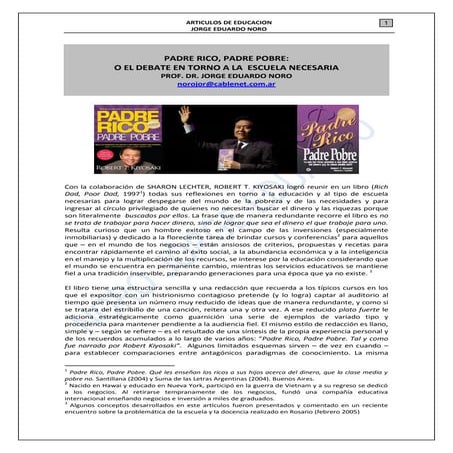 EDUCACION SIGLO XXI: PADRE RICO, PADRE POBRE