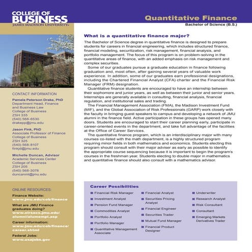 Quantitative Finance Program Info