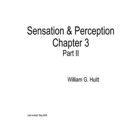 Sensation and perception