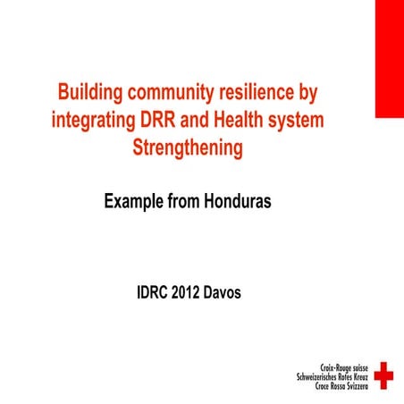 Building community resilience by integrating disaster risk reduction and heal...