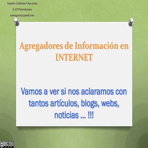 Curso Medicina 2.0 Presentación RSS y Agregadores