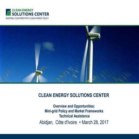 Abidjan | Mar 17 | Mini-grid Policy and Market Frameworks