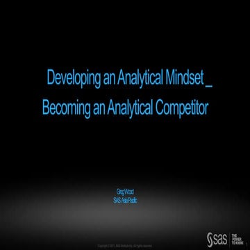 Developing an Analytical Mindset – Becoming an Analytical Competitor