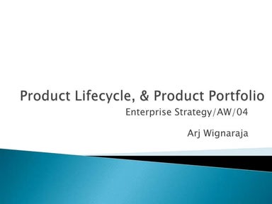 04 e3 product lifecycle, product portfolio lecture notes