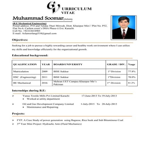 Contoh Curriculum vitae (CV) | DOCX