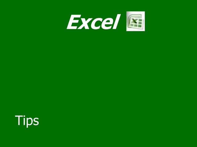 04 Excel Tips