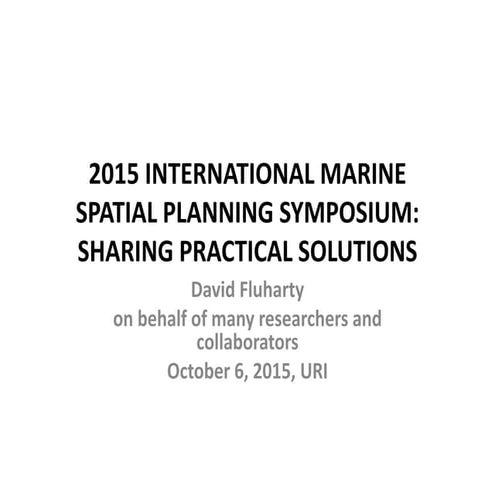 2015 International Spatial Planning Symposium: Sharing Practical Solutions 