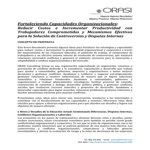 fortaleciendo capacidades organizacionales   costos  productividad  trabajado...