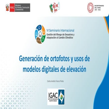 Generación de Ortofotos y Modelos Digitales de Elevación para Gestión ...