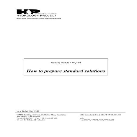how to prepare standard solutions