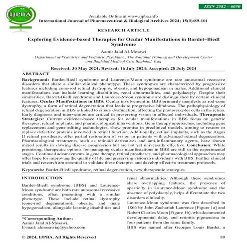 Exploring Evidence-based Therapies for Ocular Manifestations in Bardet–Biedl ...
