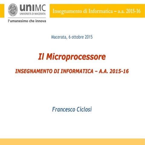 MODULO 04: Il microprocessore
