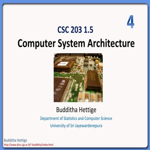 Computer System Architecture Lecture Note 4: intel microprocessors