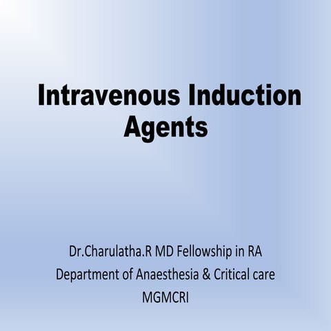 intravenous induction agents