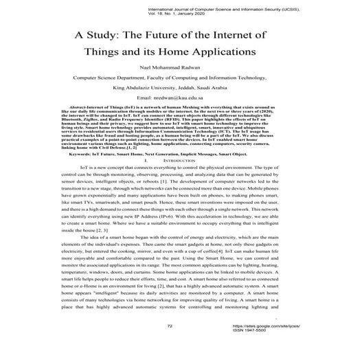 The Future of the Internet of Things and its Home Applications
