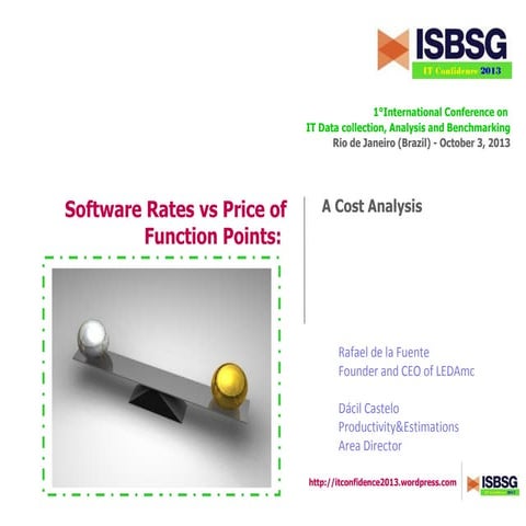 De la fuente and Castelo - Software Rates vs cost per Function Point: a cost ...