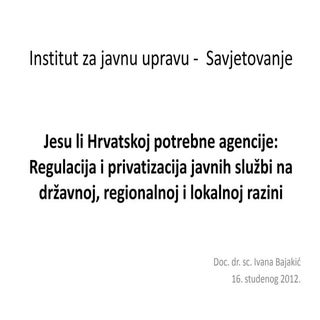 Ivana Bajakić: "Razvoj regulatora: ...
