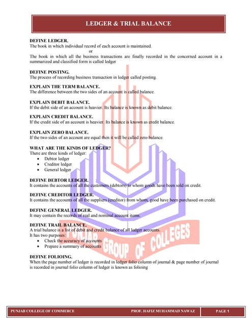 04 ledger & trial balance