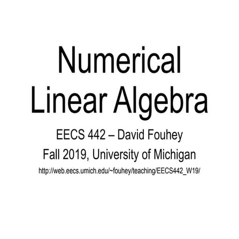 Numerical Linear Algebra in digital image processing | PPT